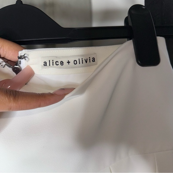 Alice + Olivia Emilie Box Pleat Mini Skirt in Off-White - Picture 12 of 12
